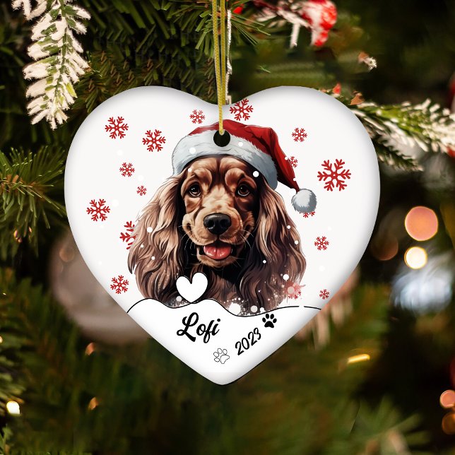 Christmas Cocker Spanel Dog Personalisiert Keramik Ornament (Von Creator hochgeladen)