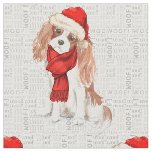 Christmas Cocker Spaniel Dog Woof Word Art Stoff