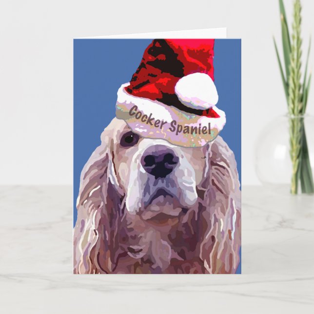 Christmas Cocker Spaniel Feiertagskarte (Vorderseite)