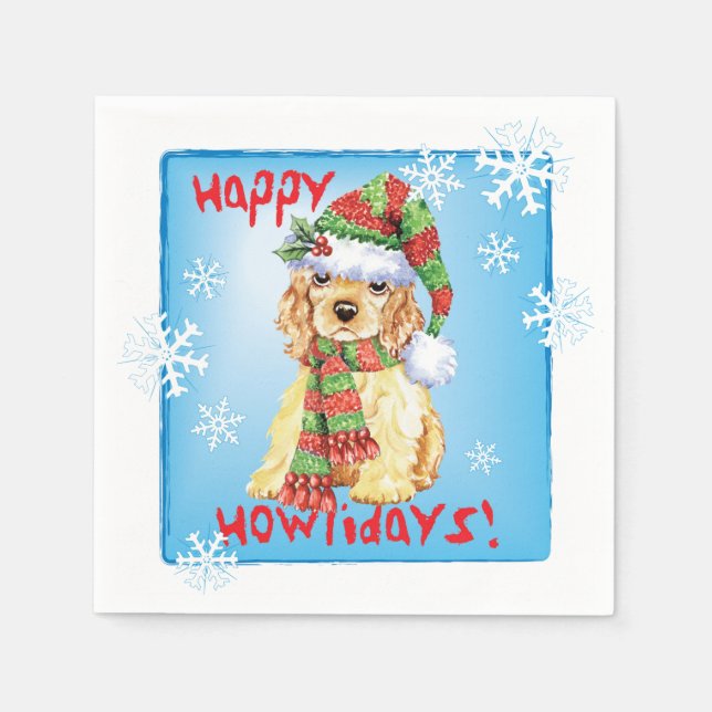 Christmas Cocker Spaniel Serviette (Vorderseite)