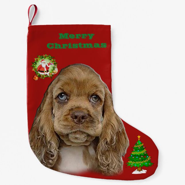 Christmas Cocker spaniel Strumpf Kleiner Weihnachtsstrumpf (Vorderseite)