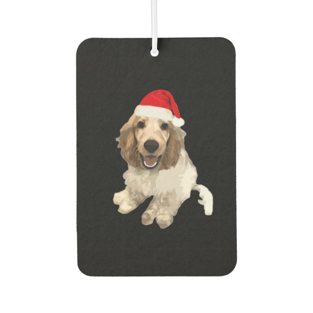 Christmas Cocker Spaniel (White) Essential T-Shirt Autolufterfrischer (Vorderseite)