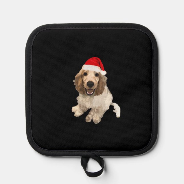 Christmas Cocker Spaniel (White) Essential T-Shirt Topflappen (Vorderseite)
