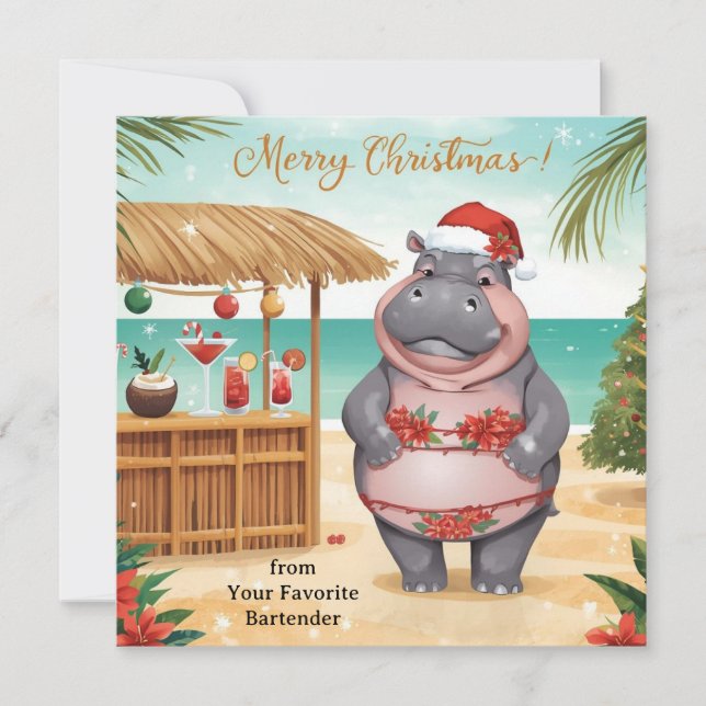 Christmas Cocktail Party Greeting Card  Feiertagskarte (Vorderseite)