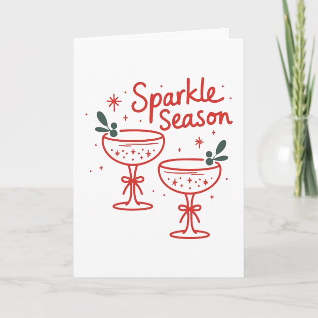 Christmas Cocktails Sparkle Season  Karte (Vorderseite)