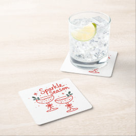 Christmas Cocktails Sparkle Season  Rechteckiger Pappuntersetzer