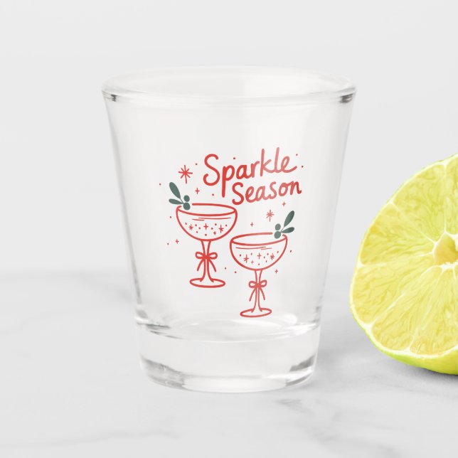 Christmas Cocktails Sparkle Season  Schnapsglas (Vorderseite)