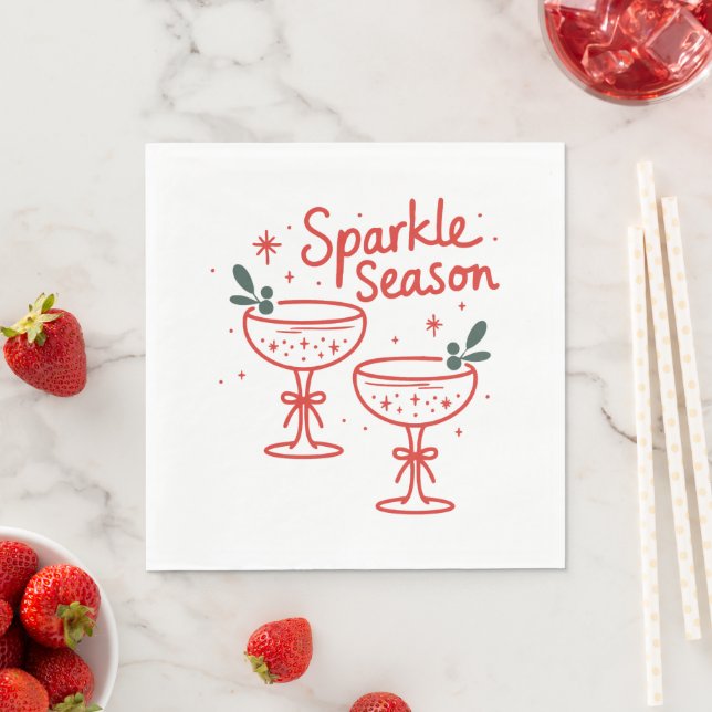 Christmas Cocktails Sparkle Season  Serviette (Beispiel)