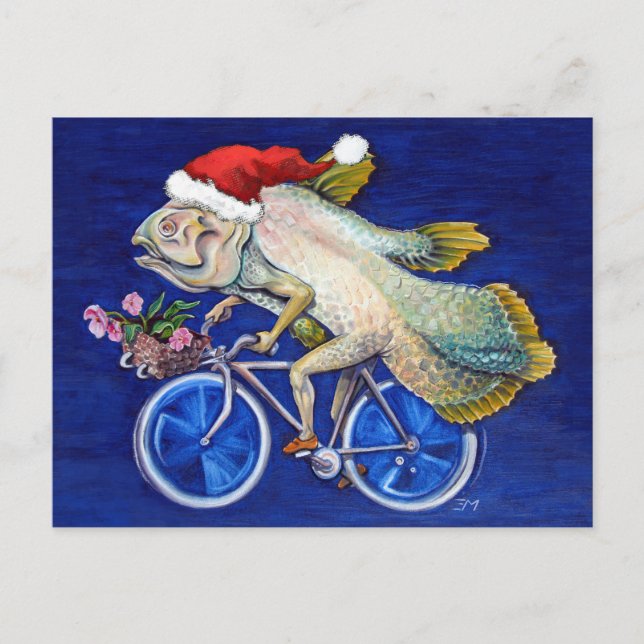 Christmas Coelacanth Feiertagspostkarte (Vorderseite)