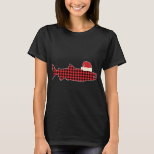 Christmas Coho Salmon Red Kariert Buffalo Tartan S T-Shirt