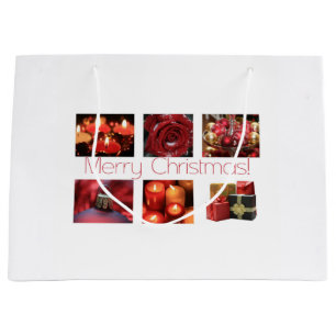 Christmas Collage in Red Große Geschenktüte