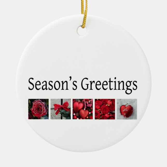 Christmas Collage in Red Keramikornament (Vorne)