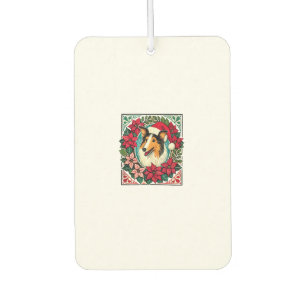 Christmas Collie Dog Illustration Weihnachten Coll Autolufterfrischer