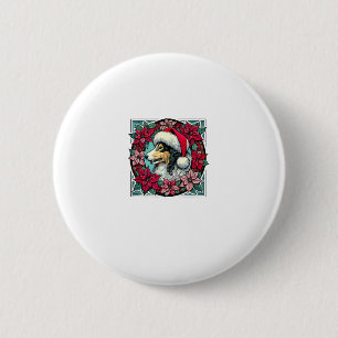 Christmas Collie Dog Illustration Weihnachten Coll Button