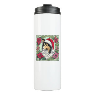 Christmas Collie Dog Illustration Weihnachten Coll Thermosbecher