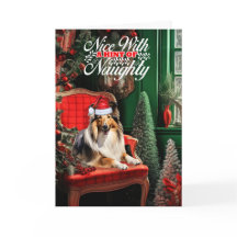 Christmas Collie Dog Naughty oder Nice