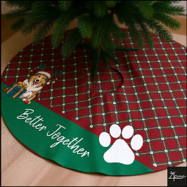 Christmas Collie Dog Reindeer Gift Graphic Polyester Weihnachtsbaumdecke