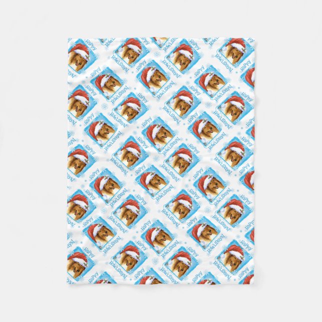 Christmas Collie Fleece Blanket (Vorderseite)