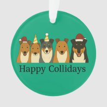 Christmas Collie Ornaments 