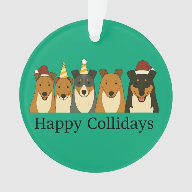 Christmas Collie Ornaments  Ornament (Vorderseite)