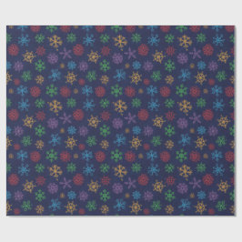 Christmas Colour Snowflakes Themed Packaging Black Geschenkpapier