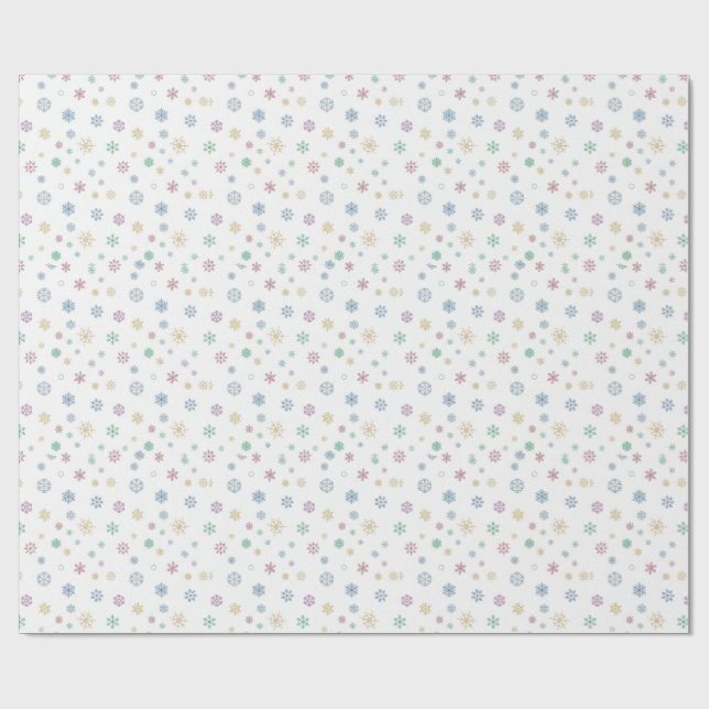 Christmas Colour Snowflakes Themed Packaging Xmas Geschenkpapier (Flach)
