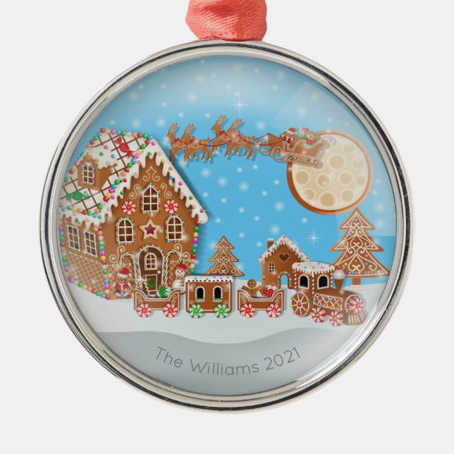 Christmas concept with gingerbread landscape ornament aus metall (Vorne)