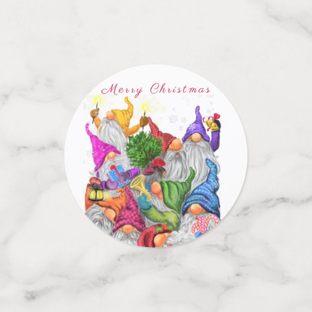 Christmas Confetti Happy Gnomes Party Konfetti (Klein Vorderseite)
