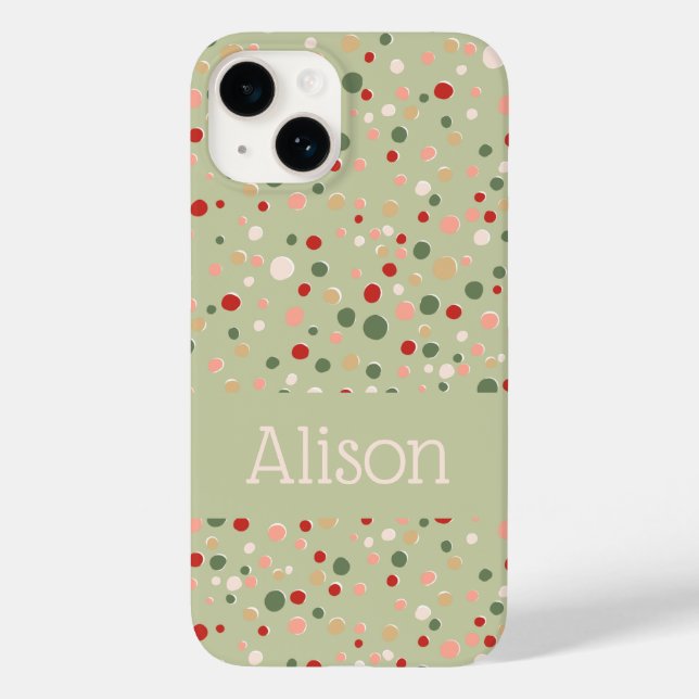 Christmas Confetti Polka Dot Niedlich iPhone Case (Rückseite)