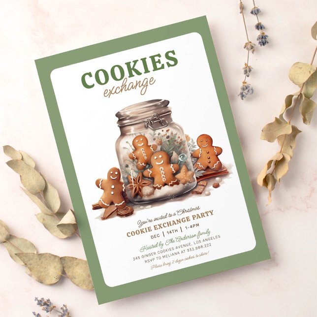 Christmas cookie échange invitation Fête de Noël (Créateur téléchargé)