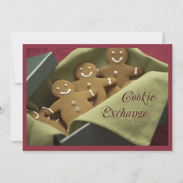 Christmas Cookie Exchange Gingerpain Invitation (Devant)