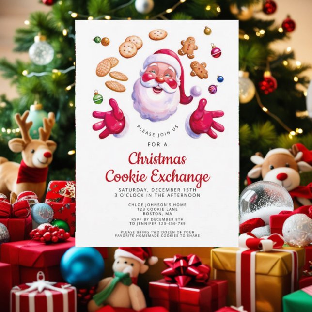 Christmas Cookie Exchange Invitation Card Festive (Créateur téléchargé)