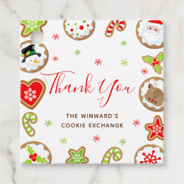 Christmas Cookie Exchange Party Red Thank You Geschenkanhänger