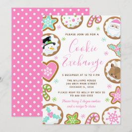 Christmas Cookie Exchange Pink and Green Einladung