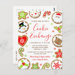 Christmas Cookie Exchange Red and Green Postkarte
