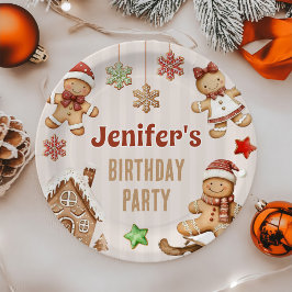 Christmas Cookie Gingerbread Birthday Pappteller
