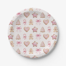 Christmas Cookie Pattern Baby Shower Pappteller