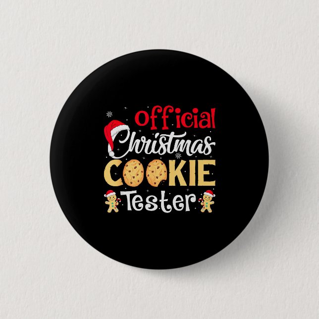 Christmas Cookie Tester Funny Baking Crew Xmas  Button (Vorderseite)