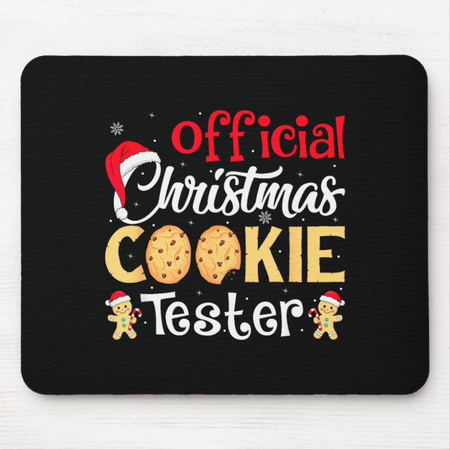 Christmas Cookie Tester Funny Baking Crew Xmas  Mousepad (Vorne)