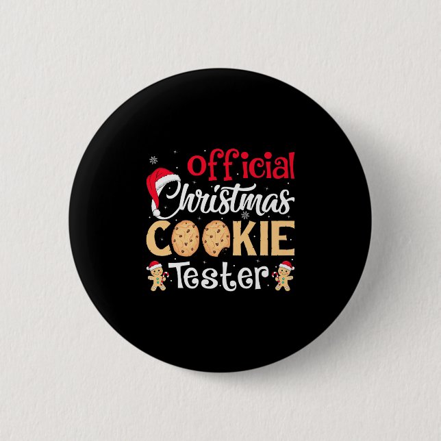 Christmas Cookie Tester Funny Baking Crew Xmas Pre Button (Vorderseite)