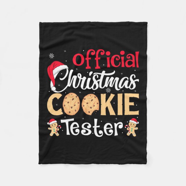 Christmas Cookie Tester Funny Baking Crew Xmas Pre Fleecedecke (Vorderseite)
