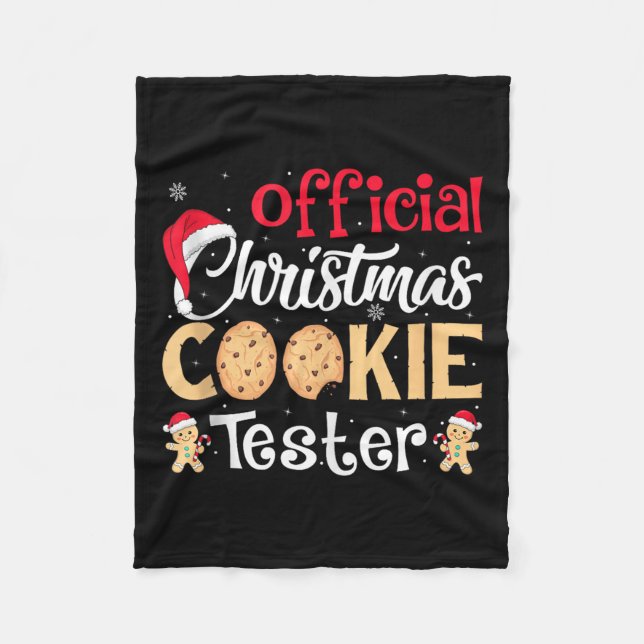 Christmas Cookie Tester Funny Baking Crew Xmas Tan Fleecedecke (Vorderseite)