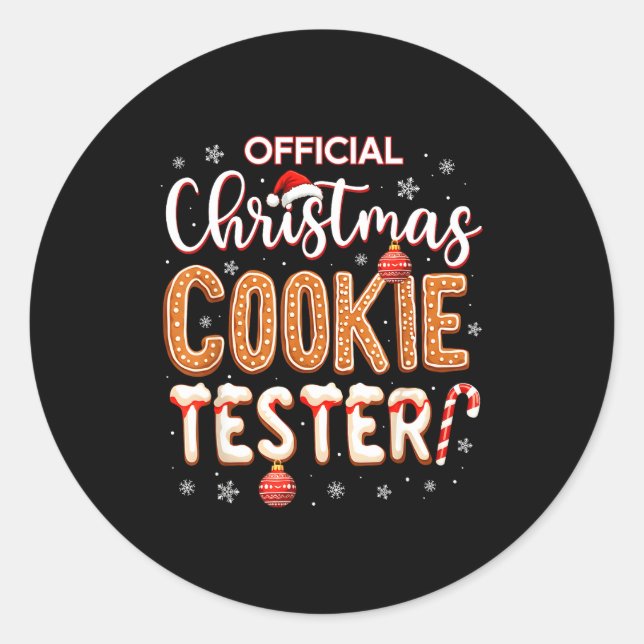 Christmas Cookie Tester Taster Baking Crew Toddle  Runder Aufkleber (Vorderseite)
