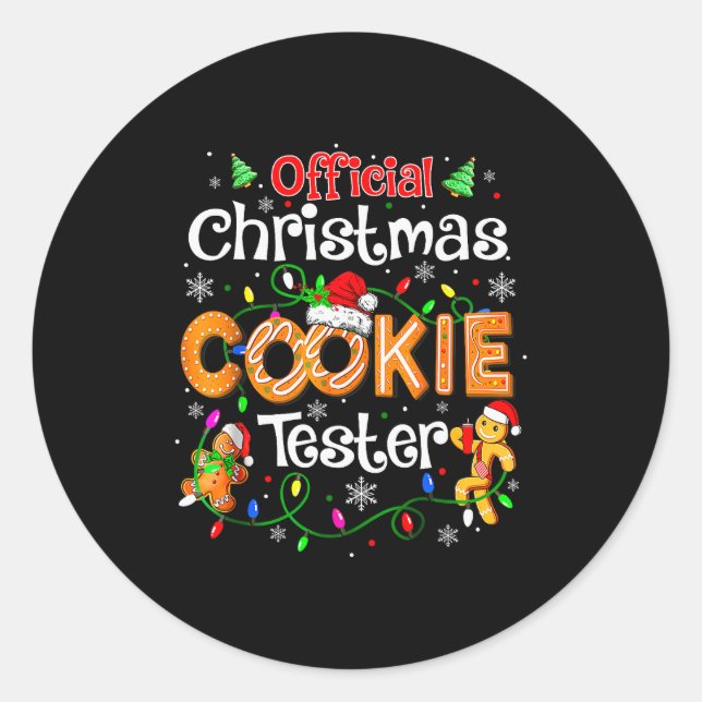 Christmas Cookie Tester Taster Baking Crew Toddle  Runder Aufkleber (Vorderseite)