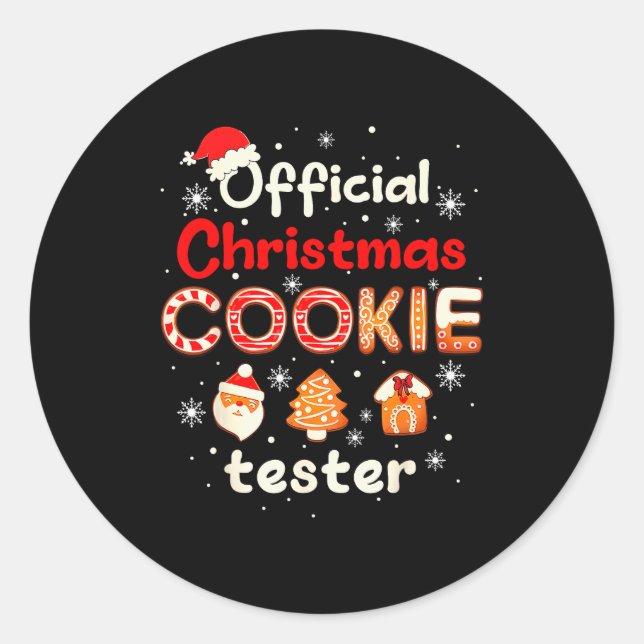 Christmas Cookie Tester Taster Baking Crew Toddler Runder Aufkleber (Vorderseite)