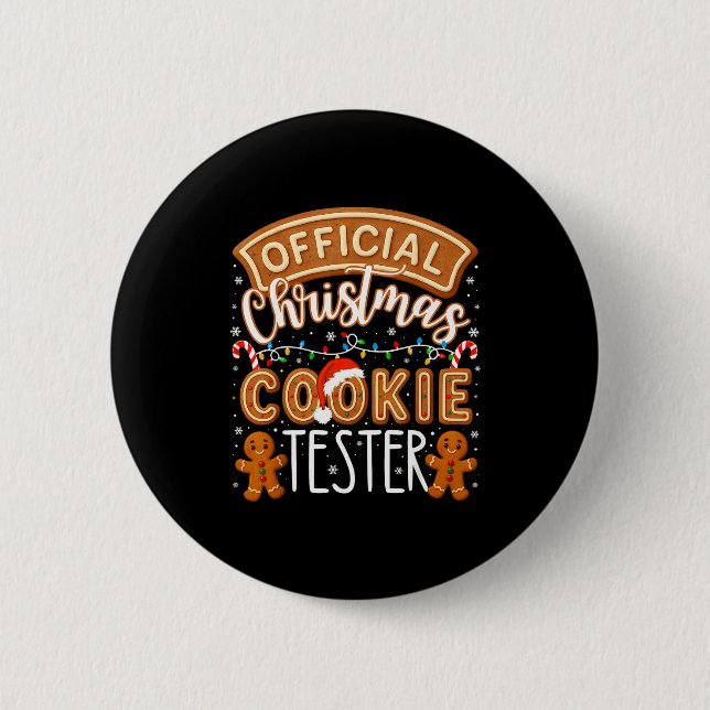 Christmas Cookie Tester Taster Funny Family Baking Button (Vorderseite)