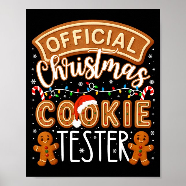 Christmas Cookie Tester Taster Funny Family Baking Poster (Vorne)