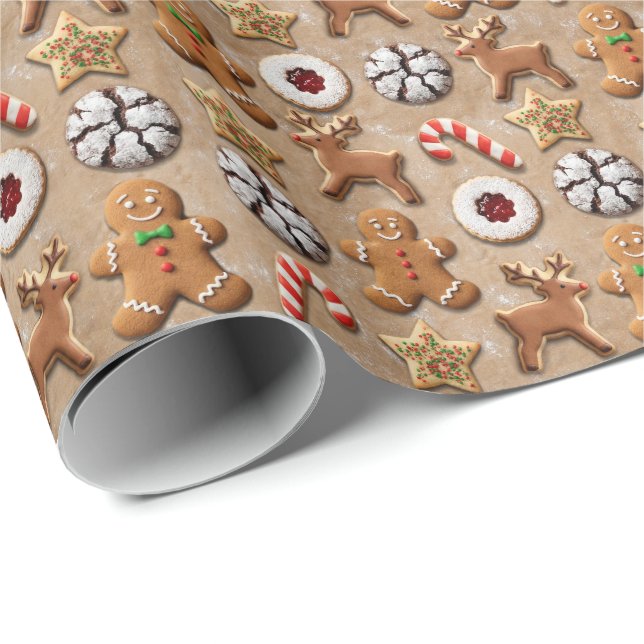 Christmas Cookie Wrapping Paper – Festive Holiday  Geschenkpapier (Rolleneckpunkt)