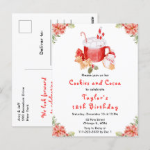 Christmas Cookies and Cocoa Birthday Party Red
