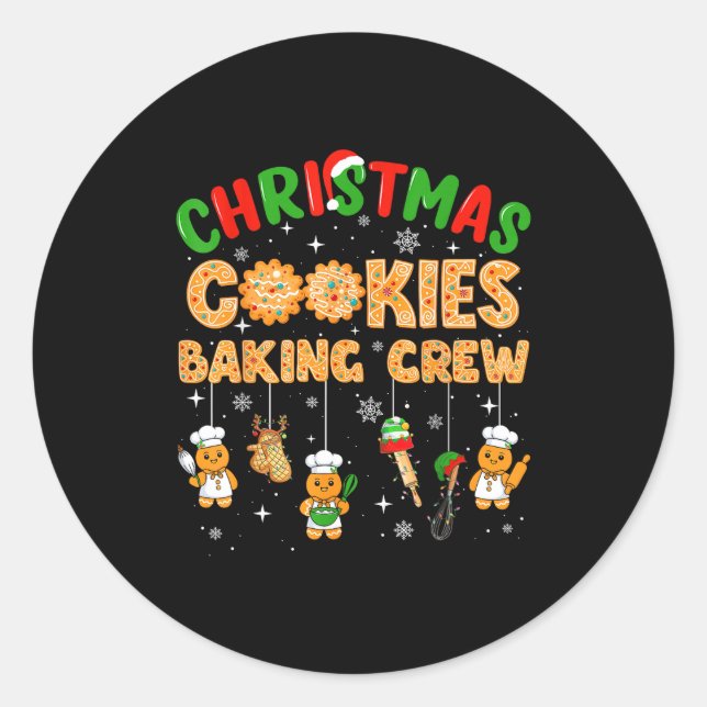 Christmas Cookies Baking Crew Funny Cookie Family  Runder Aufkleber (Vorderseite)